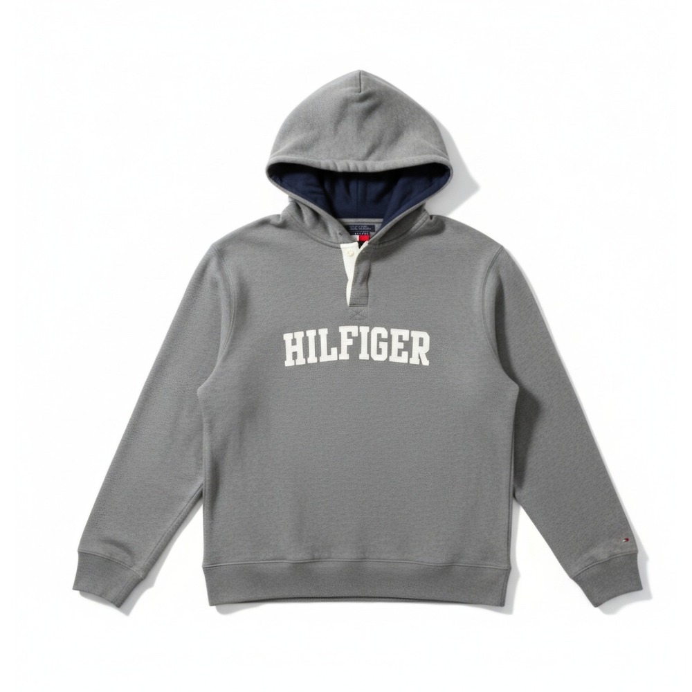 Vintage Tommy Hilfiger Spell Out Crewneck Hooded Sweatshirt Size Large Y2K